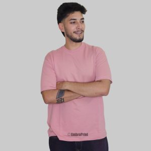 Premium Rose Pink Oversized Drop-Shoulder T-Shirt