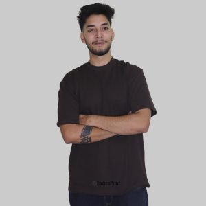 Alternative view of Oversized Drop-Shoulder T-Shirt – Brown