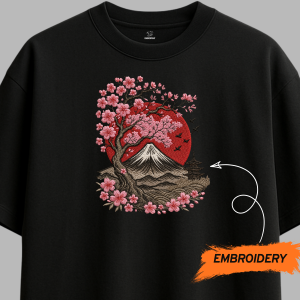 Mount Fuzi During Cherry Blossom  Embroidery