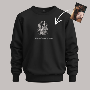 Alternative view of Portrait Embroidery – Lineart – Sweatshirt