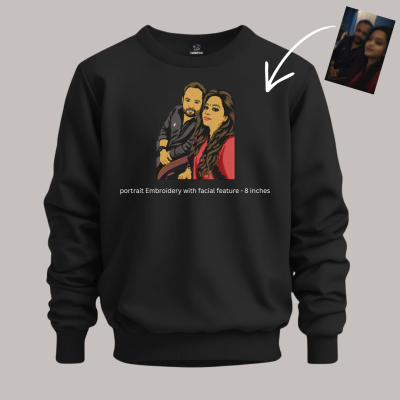 Portrait Embroidery –Full-Face Embroidered- Sweatshirt
