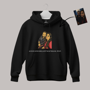 Portrait Embroidery – Facial Feature- Hoodie