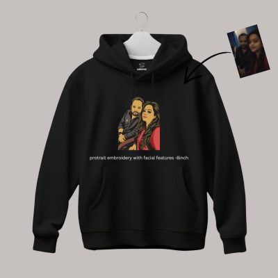 Portrait Embroidery – Facial Feature- Hoodie