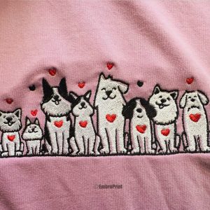 Alternative view of Pawfect Dog Family Embroidered Oversized Lavender Unisex Tshirt