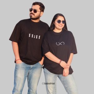 Infinity and 11:11 Couple Oversized Unisex Tshirt