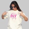 Tiny But Mighty Embroidered Oversized Off-White Unisex Tshirt