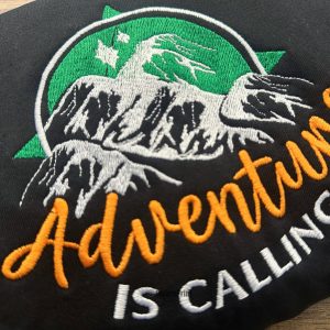 Alternative view of Adventure is Calling Tee – Black