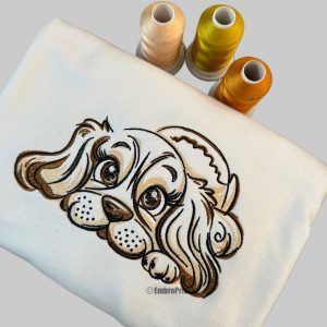 Alternative view of Baby Dog Embroidered Oversized White Unisex Tshirt