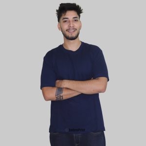 Alternative view of Oversized Drop-Shoulder T-Shirt – Navy Blue