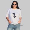 Peeking Cats Embroidered Oversized White Unisex Tshirt