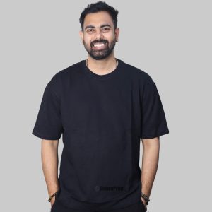 Oversized Drop-Shoulder T-Shirt – Black