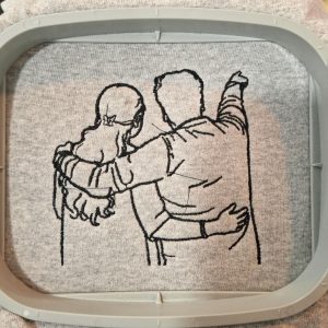 Alternative view of Portrait Embroidery – Lineart